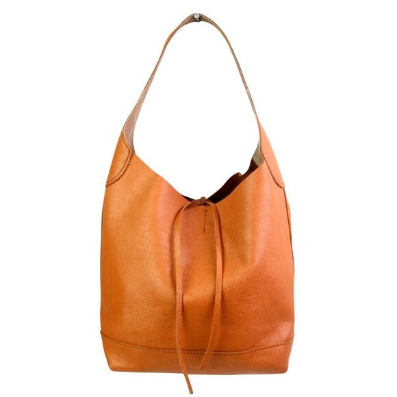 NWT ROOMY J.CREW BROWN GENUINE LEATHER HOBO BOHO SHOULDER BAG HANDBAG PURSE - Picture 1 of 13
